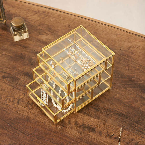 名入れ 真鍮 ガラス ジュエルケース