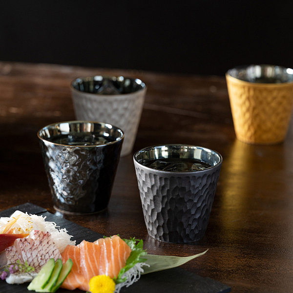 麗 ロックカップ 黒ラスター 銀（名入れなし）